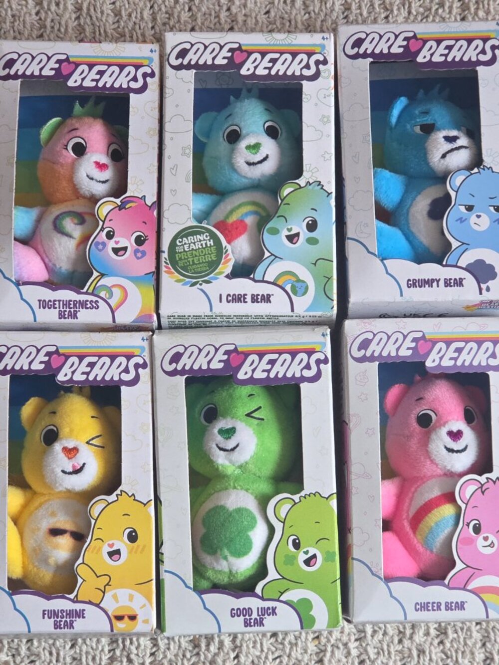 Care Bears Mini Plush Lot Of Six New in box. Three inches tall